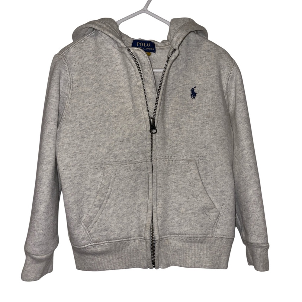 Polo by Ralph Lauren Light Gray Kids Zip-Up Hoodie